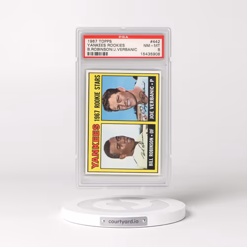 1967 Topps #442 Yankees Rookies - B.Robinson/J.Verbanic (PSA 8 NM-MT)
