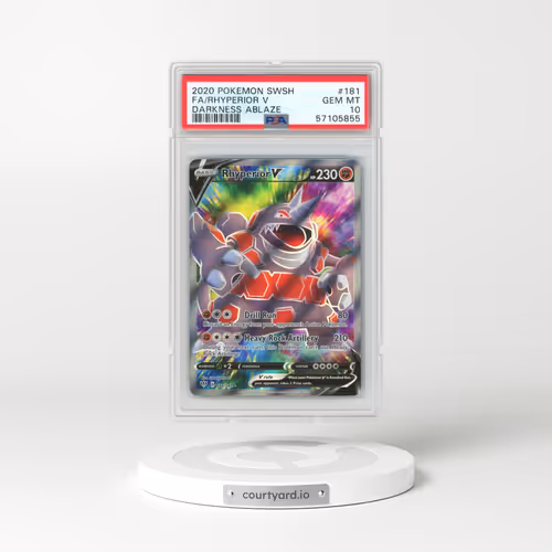 2020 Pokémon Sword & Shield Darkness Ablaze #181 Rhyperior V - Holo Full Art (PSA 10 GEM MINT)