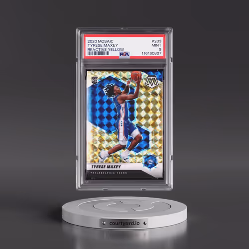 2020 Panini Mosaic #203 Tyrese Maxey - Reactive Yellow (PSA 9 MINT)