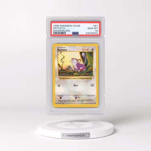 1999 Pokémon Game #61 Rattata - Shadowless (PSA 10 GEM MINT)