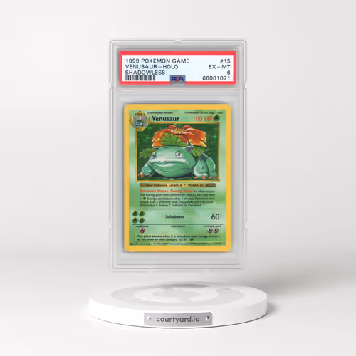 1999 Pokémon Game #15 Venusaur - Holo Shadowless (PSA 6 EX-MT)