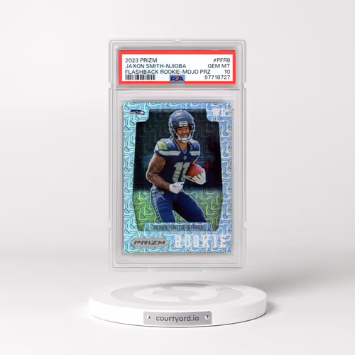 2023 Panini Prizm Prizm Flashback Rookie #PFR8 Jaxon Smith-Njigba - Mojo Prizm (PSA 10 GEM MINT)