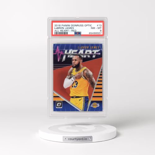 2018 Panini Donruss Optic All Heart #13 LeBron James - Red (PSA 8 NM-MT)