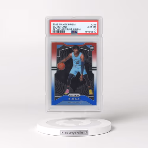 2019 Panini Prizm #249 Ja Morant - Red/White/Blue Prizm (PSA 10 GEM MINT)