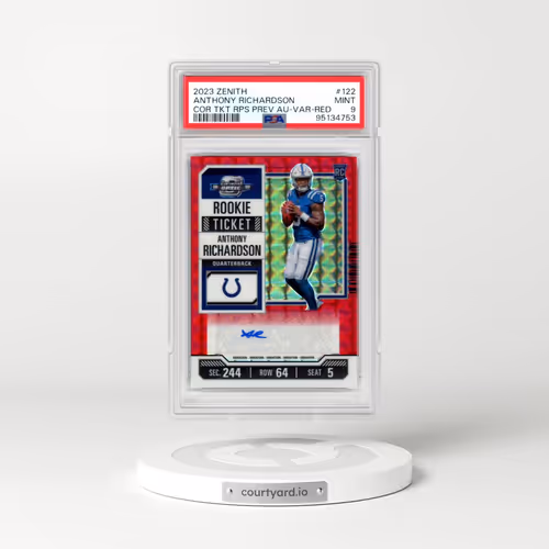 2023 Panini Zenith Contenders Optic Rookie Ticket Rps Preview Autographs #122 Anthony Richardson - Variation-Red (PSA 9 MINT)