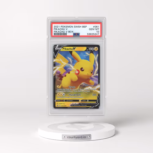 2021 Pokémon Swsh Black Star Promo #061 Pikachu V - Holo Pikachu V Box (PSA 10 GEM MINT)