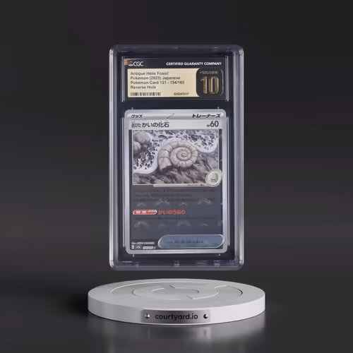 2023 Pokémon Card 151 #154/165 Antique Helix Fossil - Reverse Holo Poké Ball (CGC 10 PRISTINE)