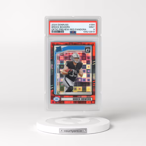 2024 Panini Donruss #394 Brock Bowers - Optic Preview-Red Pandora (PSA 9 MINT)