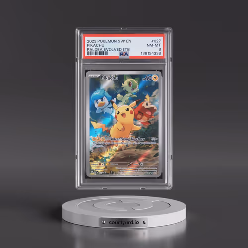2023 Pokémon Svp EN-SV Black Star Promo #027 Pikachu - Paldea Evolved Elite Trainer Box (PSA 8 NM-MT