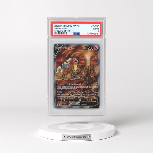 2023 Pokémon Sword and Shield Crown Zenith #GG36 Entei V - Holo Full Art (PSA 9 MINT)