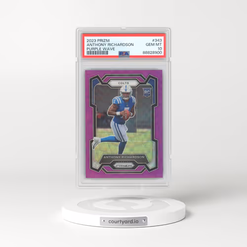 2023 Panini Prizm #343 Anthony Richardson - Purple Wave (PSA 10 GEM MINT)