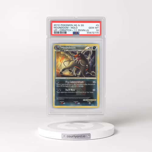 2010 Pokémon Heartgold & Soulsilver Undaunted #5 Houndoom - Holo Crosshatch-2011 Pokemon League (PSA