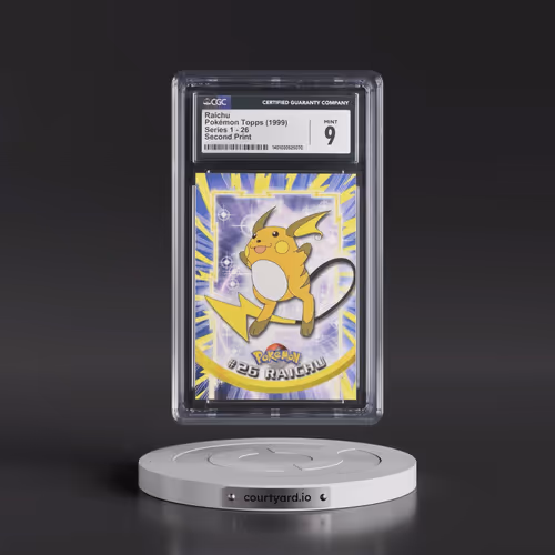1999 Series 1 (Oval Nintendo Seal) #26 Raichu - Second Print (Black Topps Logo) (CGC 9 MINT)