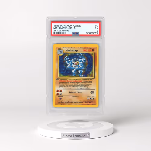 1999 Pokémon Game #8 Machamp - 1st Edition Holo (PSA 5 EX)