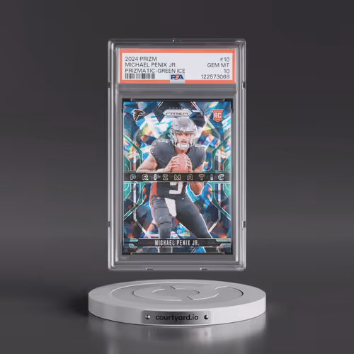 2024 Panini Prizm Prizmatic #10 Michael Penix Jr. - Green Ice (PSA 10 GEM MINT)