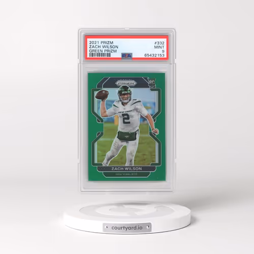 2021 Panini Prizm #332 Zach Wilson - Green Prizm (PSA 9 MINT)