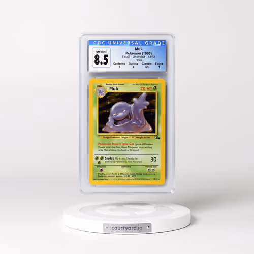 1999 Fossil #13/62 Muk - Galaxy Star Holo (CGC 8.5 NM-MT+)