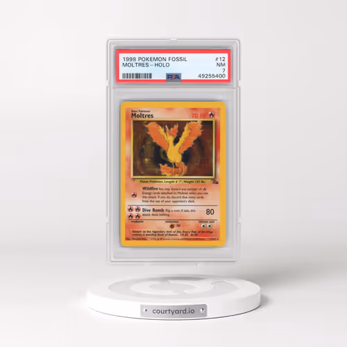 1999 Pokémon Fossil #12 Moltres - Holo (PSA 7 NM)