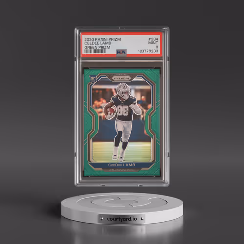 2020 Panini Prizm #334 Ceedee Lamb - Green Prizm (PSA 9 MINT)