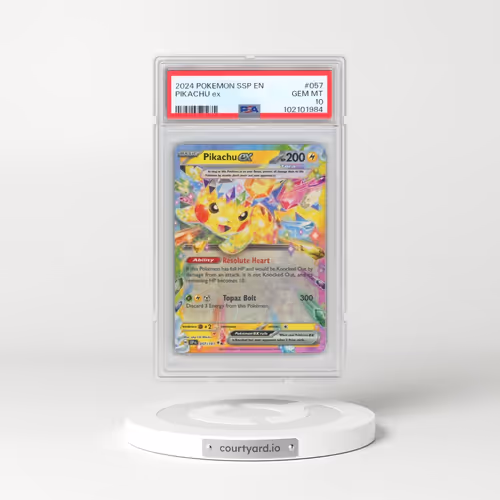 2024 Pokémon Ssp EN-Surging Sparks #057 Pikachu EX - Holo (PSA 10 GEM MINT)