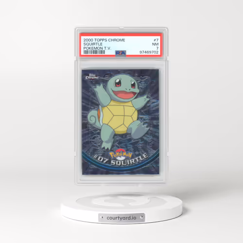 2000 Chrome Series 1 #7 Squirtle - Chrome (Topps Chrome Stamp on Front of Card) (PSA 7 NM)