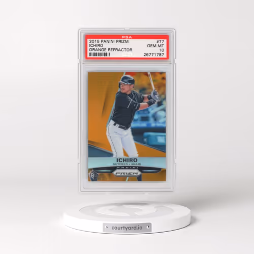 2015 Panini Prizm #77 Ichiro - Orange Prizm (PSA 10 GEM MINT)