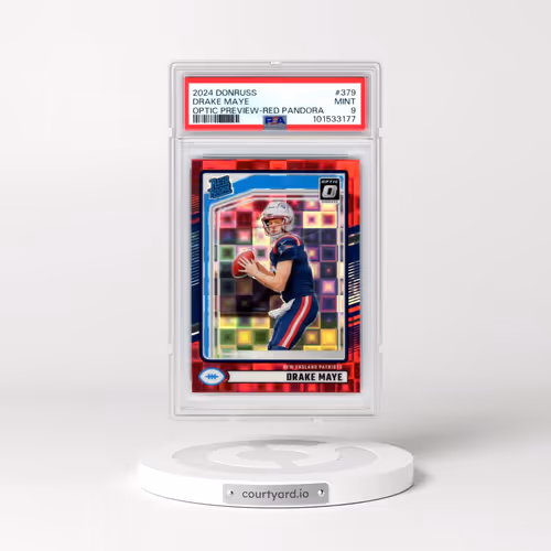 2024 Panini Donruss #379 Drake Maye - Optic Preview-Red Pandora (PSA 9 MINT)