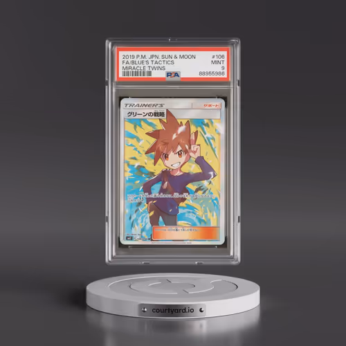 2019 Pokémon Sun & Moon Miracle Twins #106 Blue's Tactics - Full Art (PSA 9 MINT)