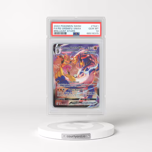 2022 Pokémon Sword & Shield Brilliant Stars #TG21 Rapid Strike Urshifu Vmax - Full Art (PSA 10 GEM MINT)