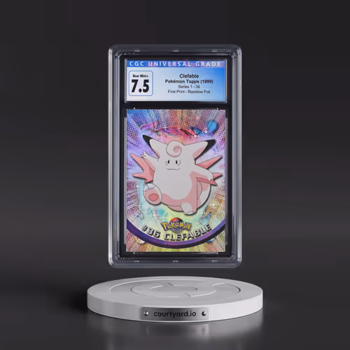 1999 Series 1 (Oval Nintendo Seal) #36 Clefable - First Print (Blue Topps Logo) Rainbow Foil (Smooth