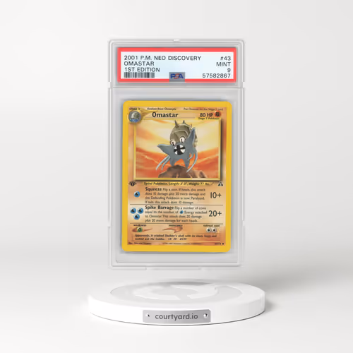 2001 Neo Discovery #43 Omastar - 1st Edition (PSA 9 MINT)