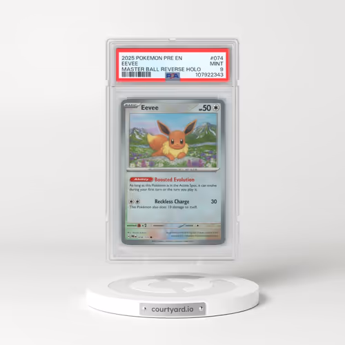 2025 Pokémon Pre EN-Prismatic Evolutions #074 Eevee - Reverse Holo Master Ball (PSA 9 MINT)
