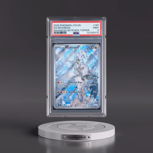 2025 Pokémon Jtg EN-Journey Together #167 N's Reshiram - Enhanced Booster Box Topper (PSA 9 MINT)