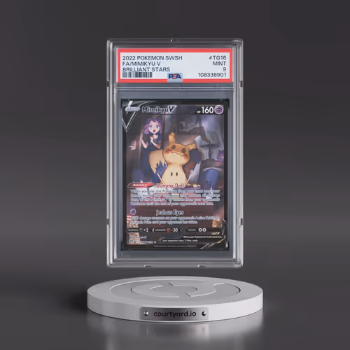 2022 Pokémon Sword & Shield Brilliant Stars #TG16 Mimikyu V - Holo Full Art (PSA 9 MINT)