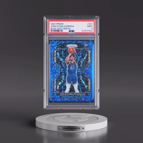 2021 Panini Prizm #307 Jonathan Kuminga - Blue Fast Break (PSA 9 MINT)