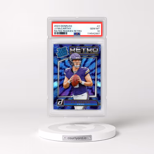2024 Panini Donruss Rated Rookies Retro #2 JJ McCarthy (PSA 10 GEM MINT)