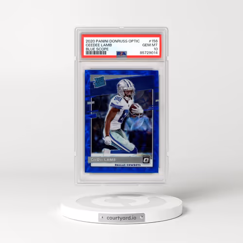 2020 Panini Donruss Optic #156 Ceedee Lamb - Blue Scope (PSA 10 GEM MINT)