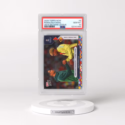 2025 Topps Now UEFA Nations League #8 Cristiano Ronaldo/Lamine Yamal (PSA 10 GEM MINT)