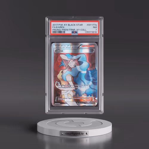 2017 Pokémon XY Black Star Promo #XY177a Karen - Full Art Premium Trainer XY Collection (PSA 7 NM)