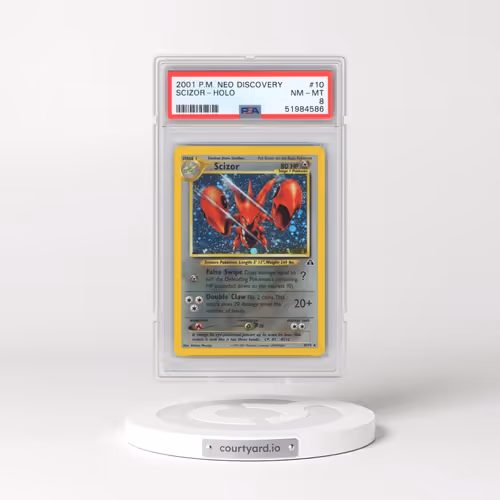 2001 Pokémon Neo Discovery #10 Scizor - Holo (PSA 8 NM-MT)