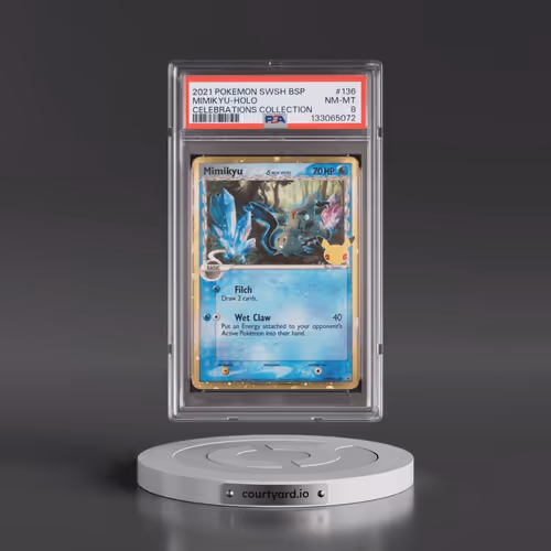 2021 Pokémon Swsh Black Star Promo #136 Mimikyu - Holo Celebrations Collection (PSA 8 NM-MT)