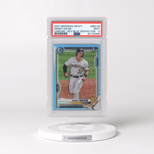 2021 Bowman Draft #BDC48 Henry Davis - Chrome-Sky Blue Refractor (PSA 9 MINT)