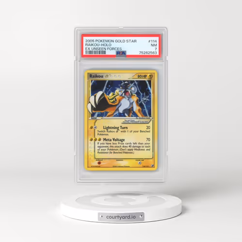 2005 Pokémon EX Unseen Forces #114 Raikou - Holo Gold Star (PSA 7 NM)