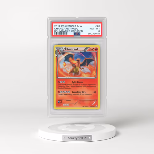 2012 Pokémon Black & White Boundaries Crossed #20 Charizard - Holo (PSA 8 NM-MT)