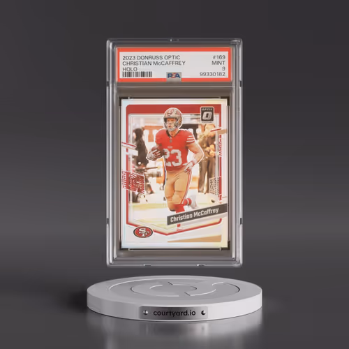 2023 Panini Donruss Optic #169 Christian McCaffrey - Holo (PSA 9 MINT)