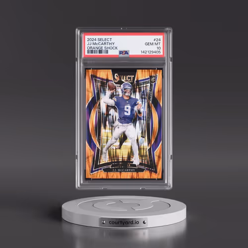 2024 Panini Select #24 JJ McCarthy - Orange Shock (PSA 10 GEM MINT)