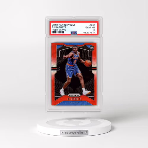 2019 Panini Prizm #250 RJ Barrett - Ruby Wave (PSA 10 GEM MINT)