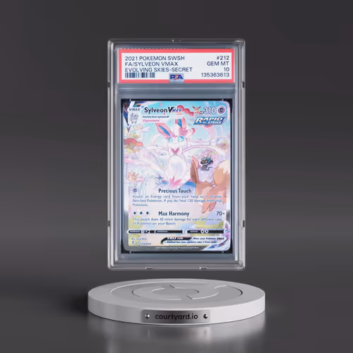 2021 Pokémon Sword & Shield Evolving Skies #212 Sylveon Vmax - Full Art Secret (PSA 10 GEM MINT)