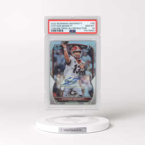 2022 Bowman University Chrome Prospects #39 Stetson Bennett - Autograph-Refractor (PSA 10 GEM MINT)