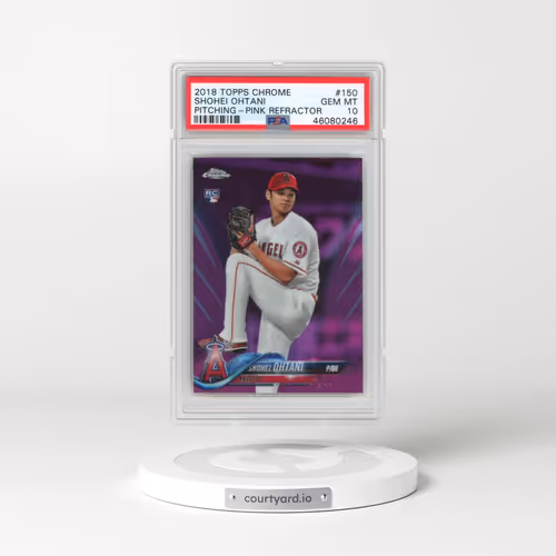 2018 Topps Chrome #150 Shohei Ohtani - Pitching-Pink Refractor (PSA 10 GEM MINT)
